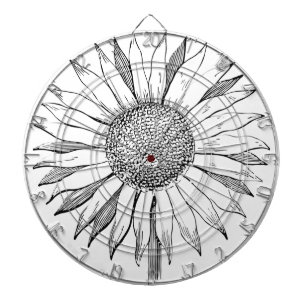 Illustratie zonnebloem dartbord