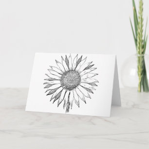 Illustratie zonnebloem kaart