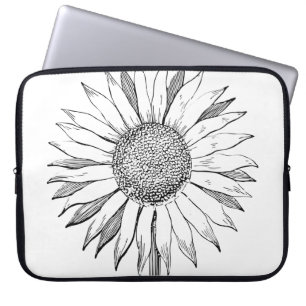 Illustratie zonnebloem laptop sleeve
