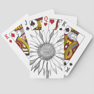 Illustratie zonnebloem pokerkaarten
