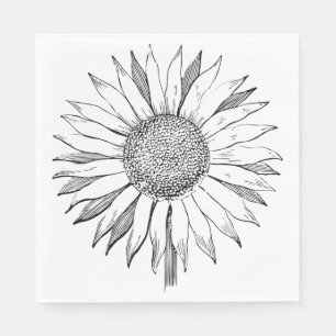 Illustratie zonnebloem servet