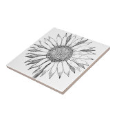 Illustratie zonnebloem tegeltje (Zijkant)