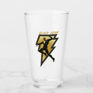 Illustratie zwart Adam Lightning Bolt-teken Glas