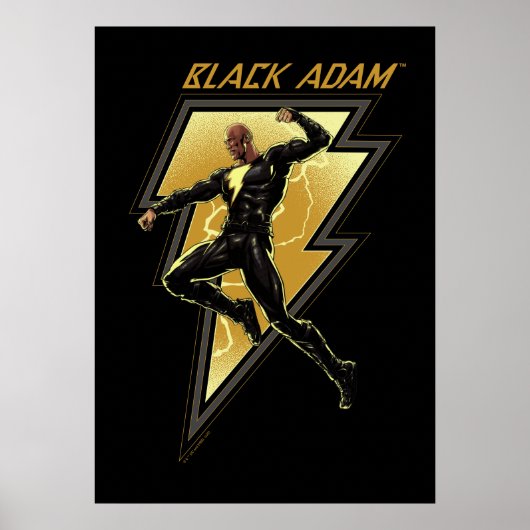 Illustratie zwart Adam Lightning Bolt-teken Poster (Voorkant)