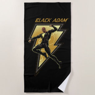Illustratie zwart Adam Lightning Bolt-teken Strandlaken