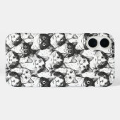 Illustratie zwart-wit kat Case-Mate iPhone case (Achterkant (horizontaal))