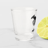 Illustratie zwart-wit, persoonlijk shot glas (Links)