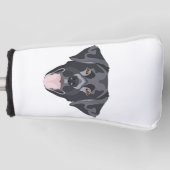 Illustratie zwarte labrador-herstelprogramma met g golfheadcover (Voorkant)