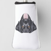 Illustratie zwarte labrador-herstelprogramma met g golfheadcover (Draai 90)