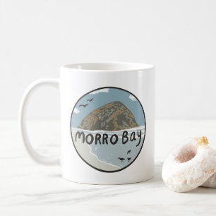 Illustratiebalk Morro Bay Central California  Koffiemok