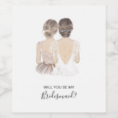 Illustratief: ben je mijn bruidachtige wijnlabel? wijn etiket (Enkel label)