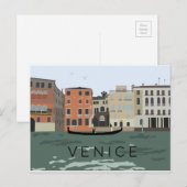 Illustratief Briefkaart van Venice Gondola (Voorkant / Achterkant)