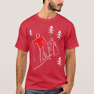 Illustratief Cross-country Skiing Design Winter Sp T-shirt