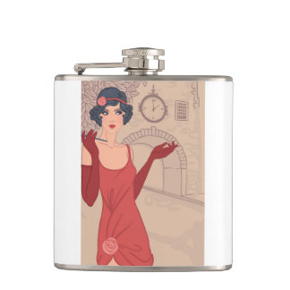 Illustratief Flapper Girl Heupfles