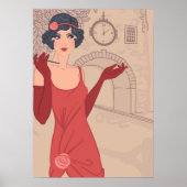 Illustratief Flapper Girl Poster (Voorkant)