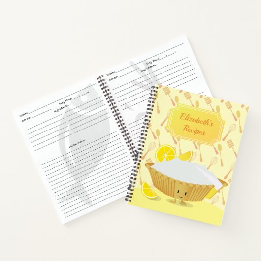 Illustratief glimlachen Lemon Meringue Pie Name Re Notitieboek