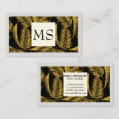 Illustratief Gold Palm Leaf Visitekaartje (Voorkant / Achterkant)