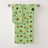Illustratief Groen Avocado Foodie Pattern Bad Handdoek (Insitu)