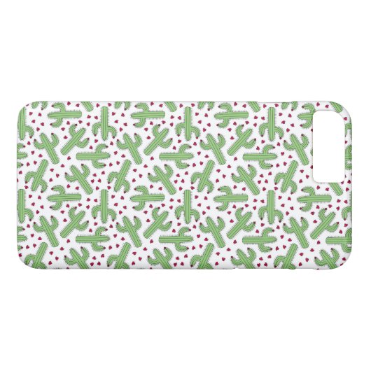 Illustratief patroon Cactus & Roze bloemen Case-Mate iPhone Case (Achterkant (Horizontaal))