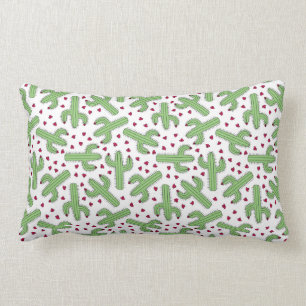 Illustratief patroon Cactus & Roze bloemen Kussen