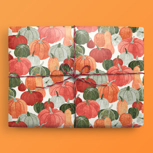Illustratief patroon van pompoenpatch cadeaupapier