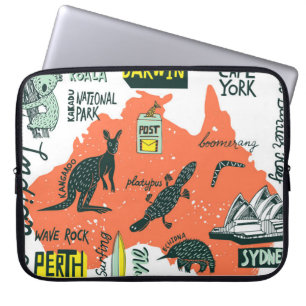 Illustratief poster met handgetekende typografie laptop sleeve
