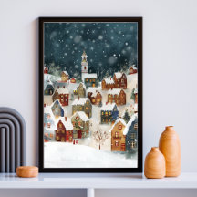 Illustratief van Kerstmis stad in schattig