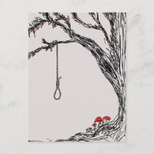 Illustratiehangersstrook en paddenstoelen briefkaart