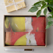  illustratiekat in gele kom decoupage tissuepapier (Geschenk)