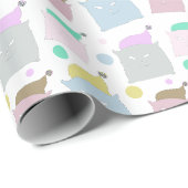 Illustratiepatroon met schattige kussenkatten cadeaupapier (Rol Hoek)