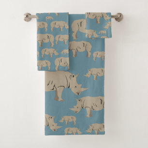 Illustratiepatroon Rhinoceros Rhino Bad Handdoek