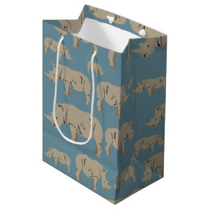 Illustratiepatroon Rhinoceros Rhino Medium Cadeauzakje
