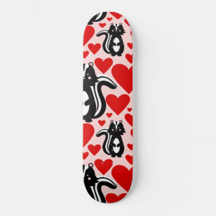 Illustratiepatroon valentijns kunstschildpad roze  skateboard