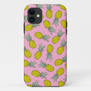 Illustratiepatroon van de roze anananas van de zom iPhone 11 hoesje