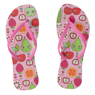 illustratiepatroon voor fruitkeuken teenslippers