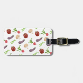 Illustratiepatroon voor groenten bagagelabel