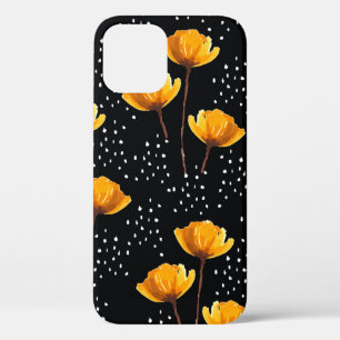 Illustratiepatroon voor levendige bloem- en polka- iPhone 12 hoesje