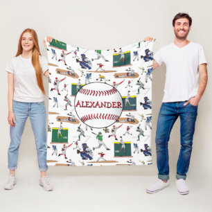 Illustratiepatroon voor persoonlijke Baseball-spel Fleece Deken