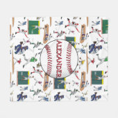 Illustratiepatroon voor persoonlijke Baseball-spel Fleece Deken (Voorkant (Horizontaal))