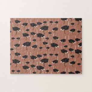 Illustratiepatroon voor vogels Ostrich Bird Legpuzzel
