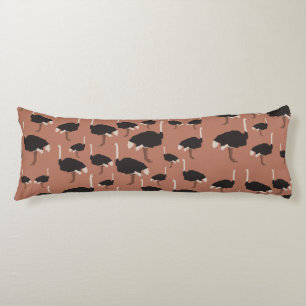 Illustratiepatroon voor vogels Ostrich Bird Lichaamskussen