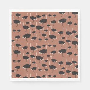 Illustratiepatroon voor vogels Ostrich Bird Servet