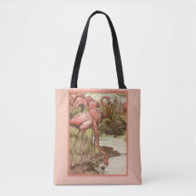 Illustratieprint van vintage flamingo