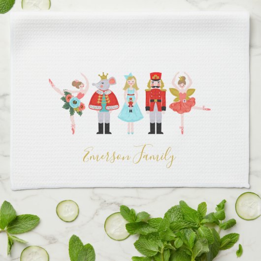 Illustraties met kerstvoedingskraker theedoek (Gevouwen)