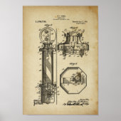 Illustraties van Barber Pole Poster Patent Old loo (Voorkant)