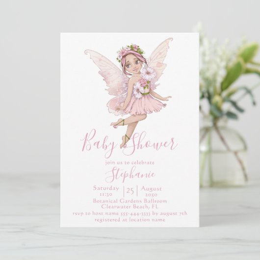 Illustraties van de Waterverf Fairy en Flowers Sho Kaart (Staand voorkant)