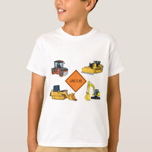Illustraties van gepersonaliseerde constructievoer t-shirt