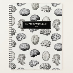 Illustraties van hersen anatomie biologie antiek planner