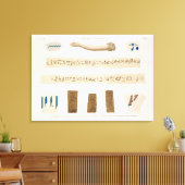 Illustraties van Hieroglyphics en de arm van een m Canvas Afdruk (Insitu (Woonkamer))