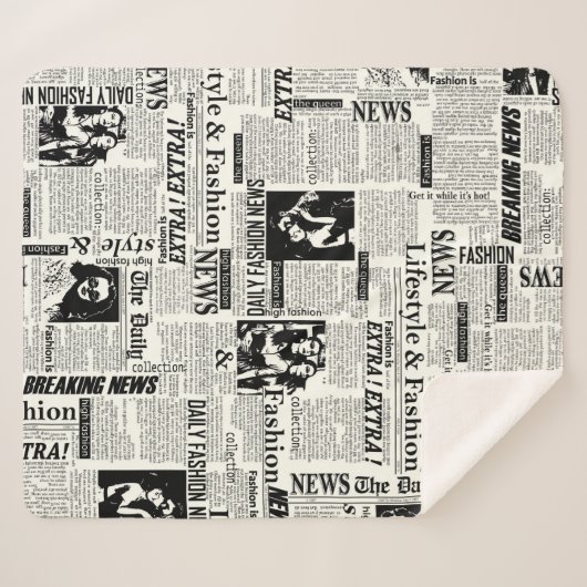 Illustraties van kranten met voorpaginakantiewerk sherpa deken (Voorkant (horizontaal))